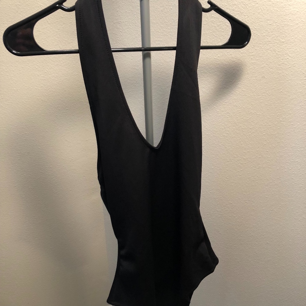 Black halter bodysuit